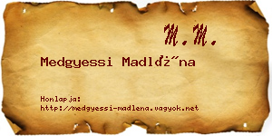 Medgyessi Madléna névjegykártya